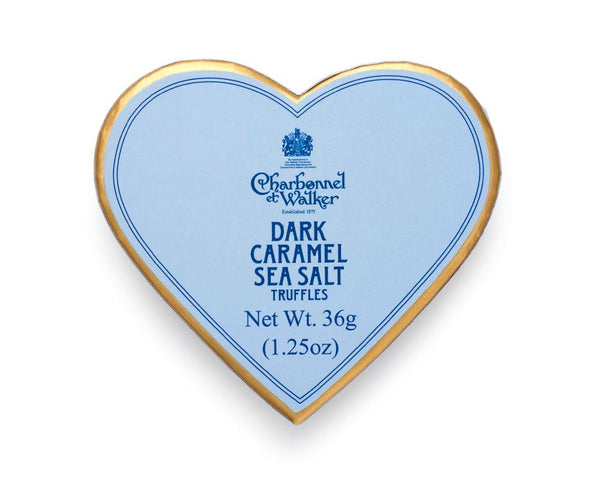 Dark Sea Salt Caramel Chocolate Truffles - Mini Heart